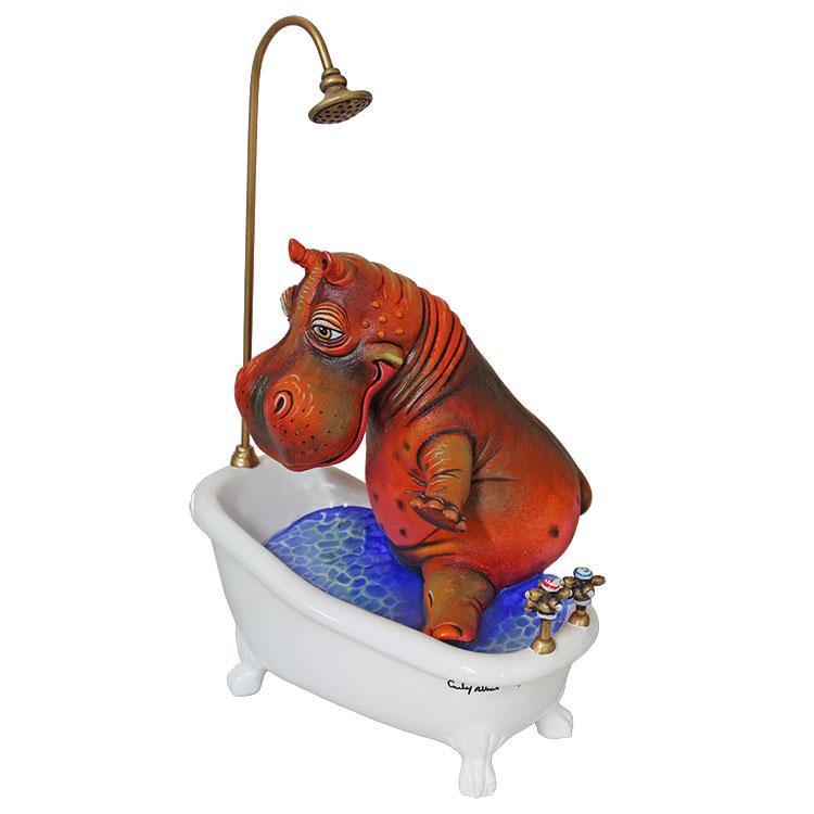 Carlos and Albert Hippo in Bathtub (Mini)